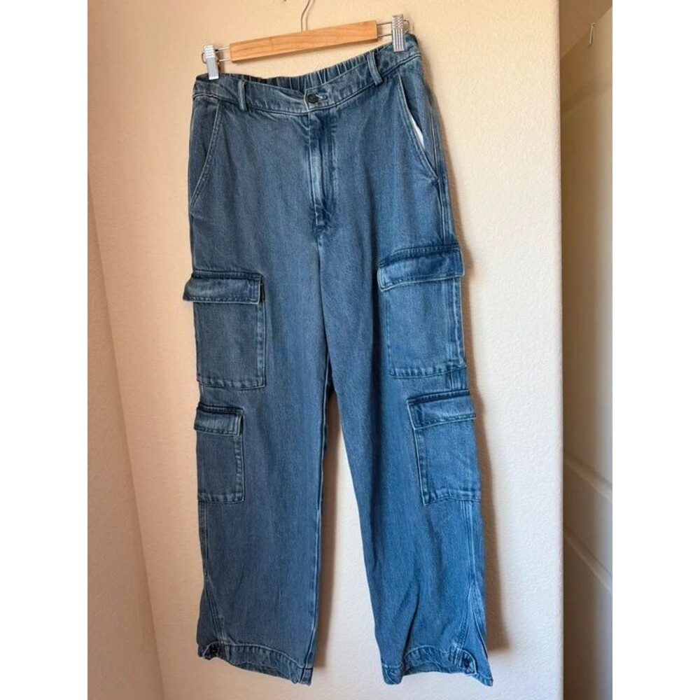 YFB Young Fabulous & Broke Denim Cargo Pants Wide Leg Multi Pocket Jean